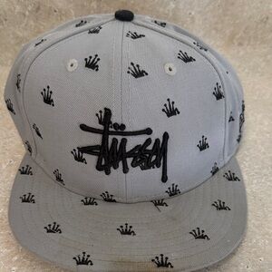Stussy Gray Cap with Black Embroidery